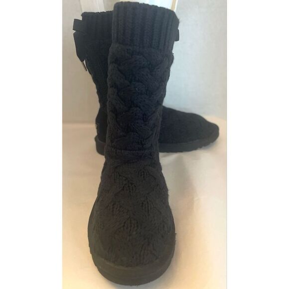 UGG Australia Women's Isla Black Knit Cable 1010669 Lace Up Boots Size 6 - Picture 10 of 13